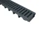 Entwässerungsrinnen PVC 6.3cm B-125 Kunststoff Stegrost, Länge 1 m - Zoom